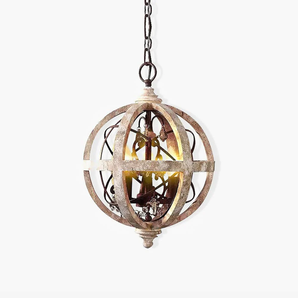Retro Globe Weathered Chandelier - Image 25