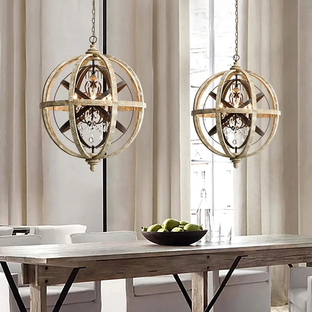 Retro Globe Weathered Chandelier - Image 5