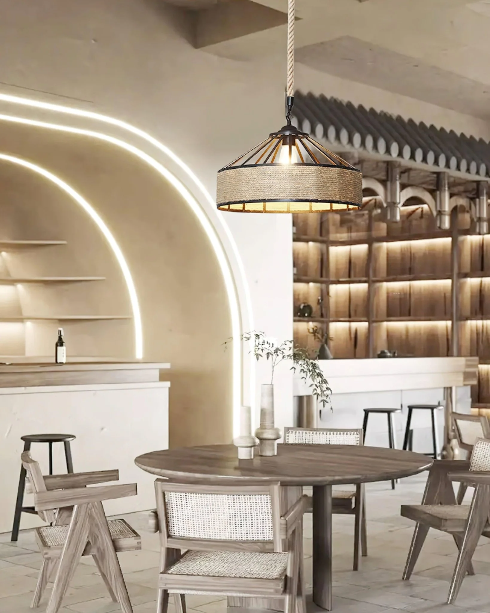 Retro Hemp Rope Exquisite Pendant Light - Image 27