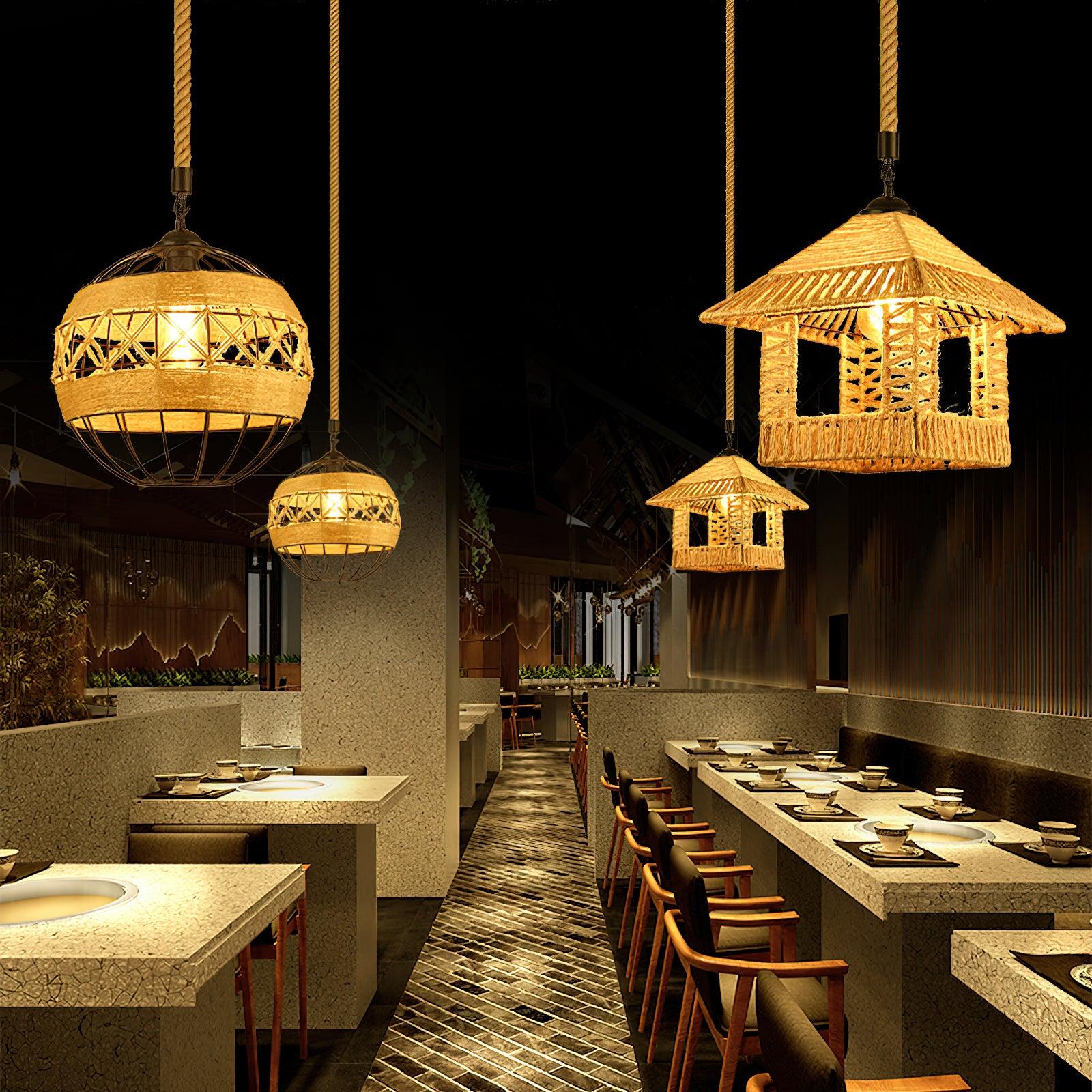 Retro Hemp Rope Exquisite Pendant Light - Image 3