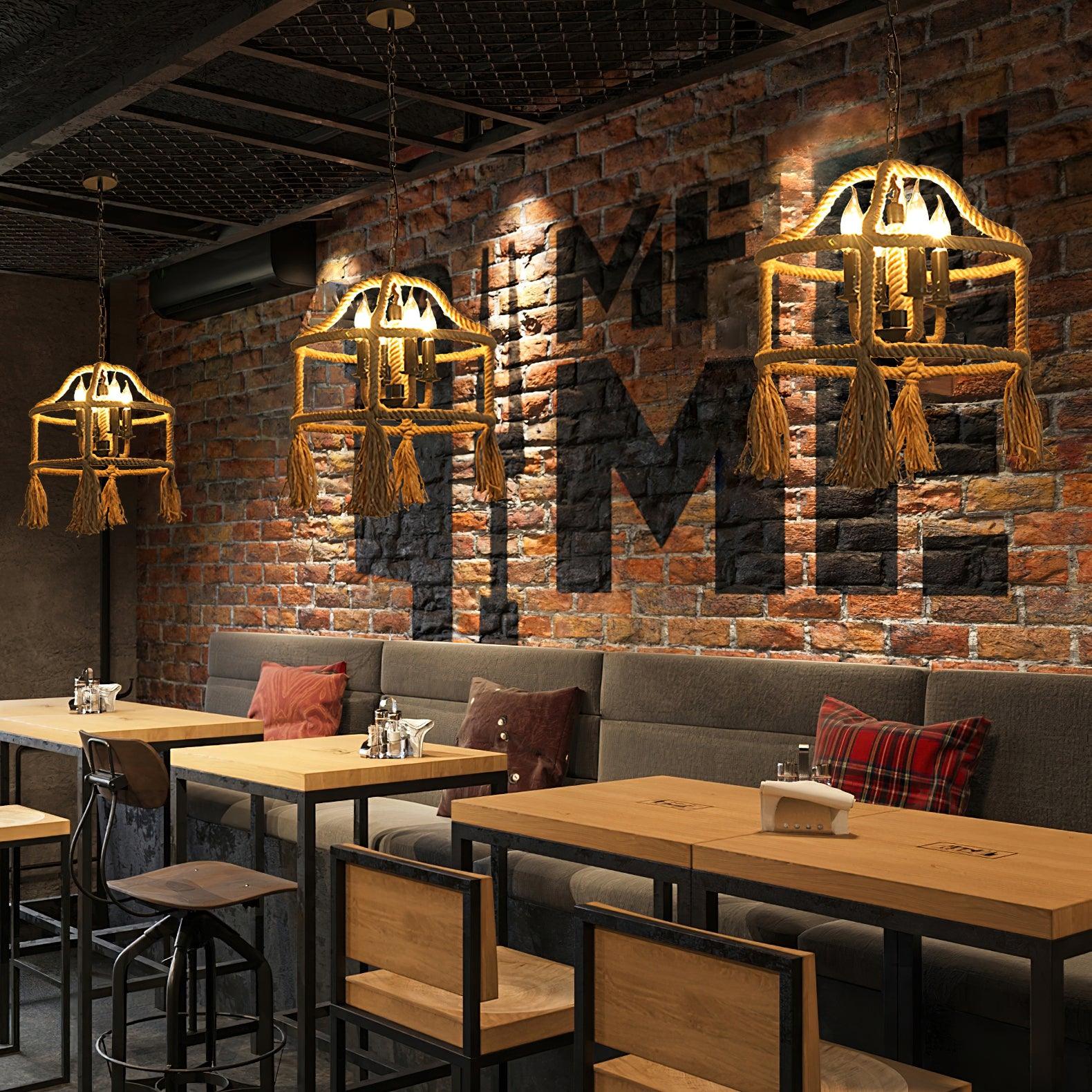 Retro Hemp Rope Exquisite Pendant Light - Image 5