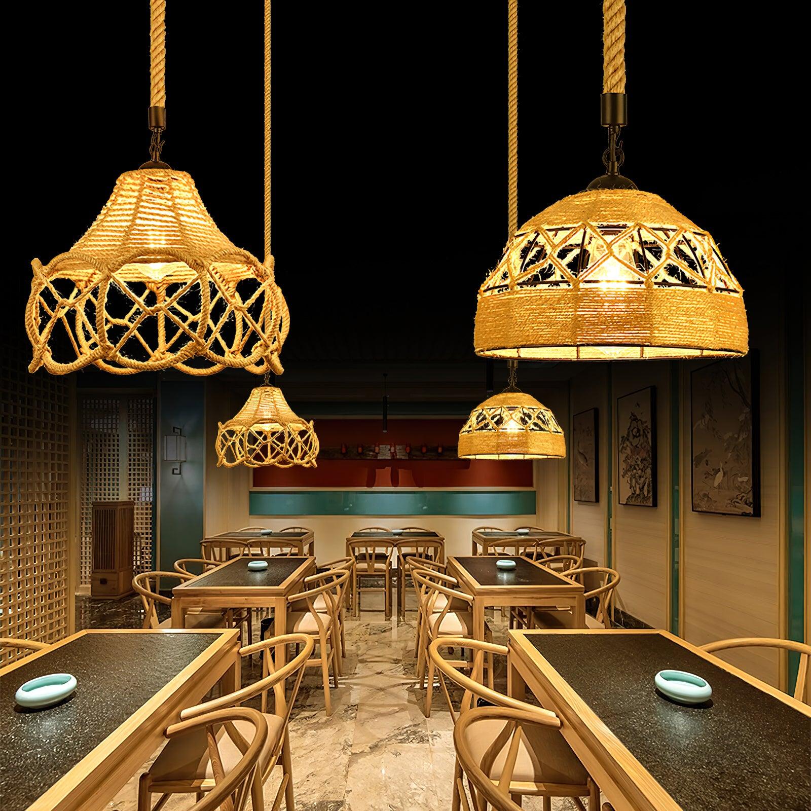 Retro Hemp Rope Interesting Pendant Light - Image 22