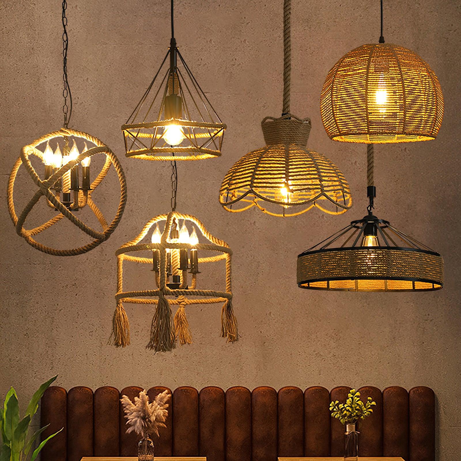 Retro Hemp Rope Interesting Pendant Light - Image 8