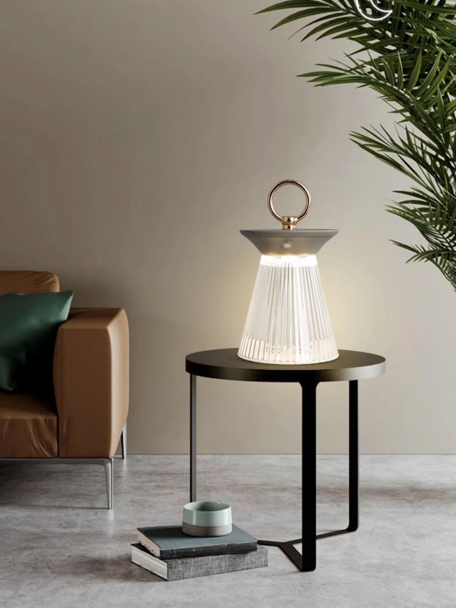 Ribbed Acrylic Built-in Battery Table Lamp - Image 12