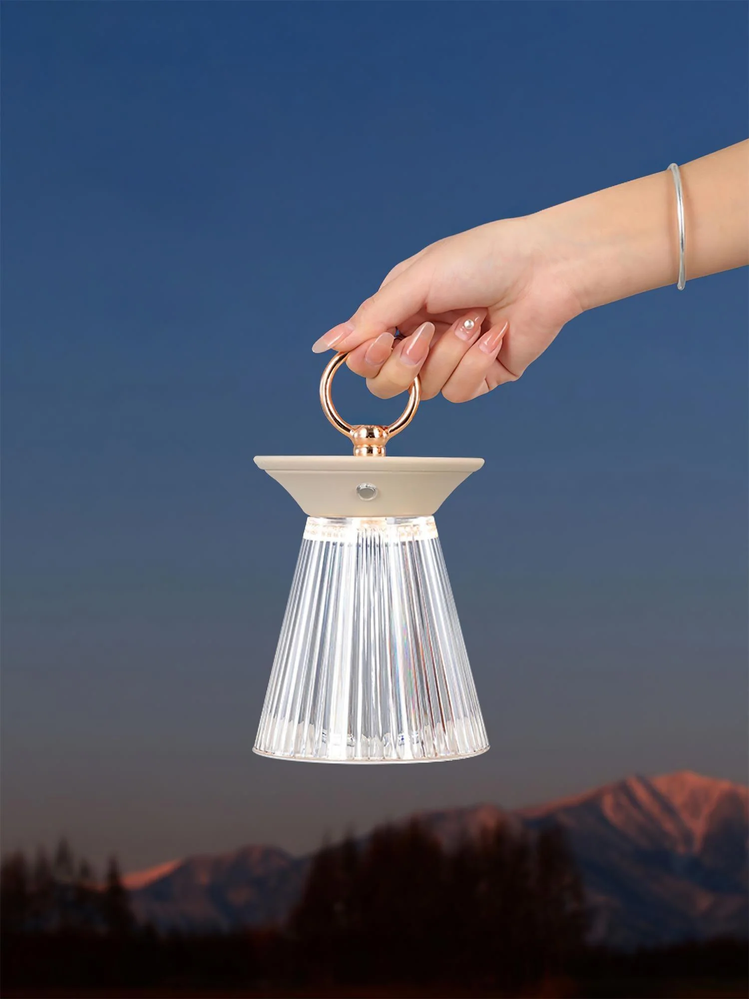 Ribbed Acrylic Built-in Battery Table Lamp - Image 14