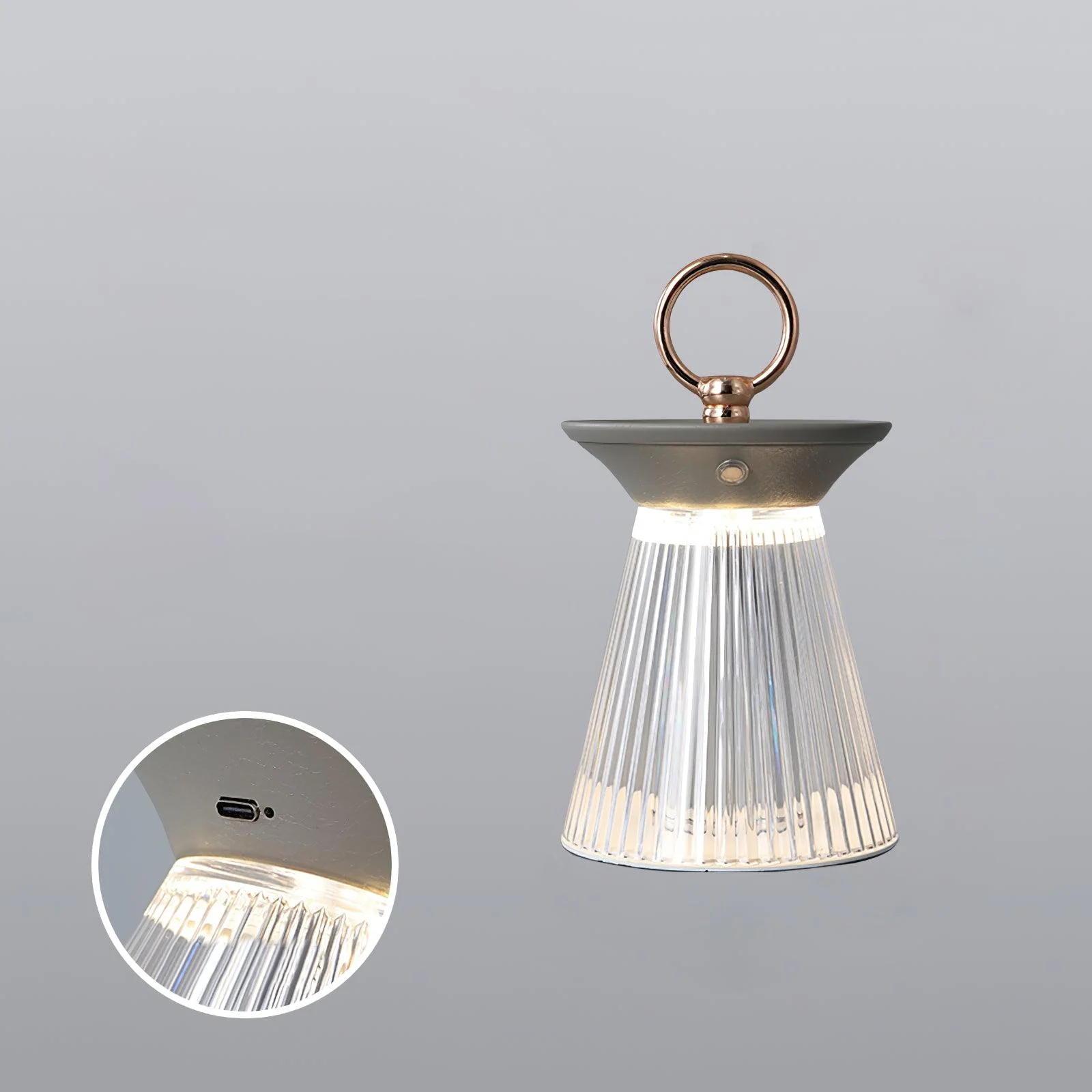 Ribbed Acrylic Built-in Battery Table Lamp - Image 18