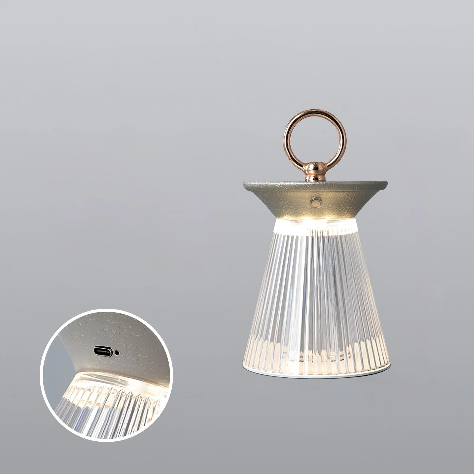 Ribbed Acrylic Built-in Battery Table Lamp - Image 19
