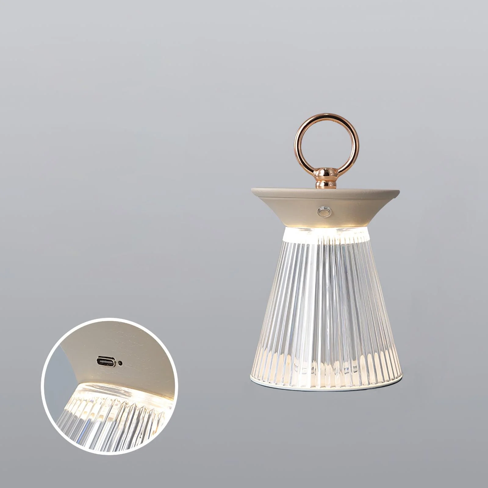 Ribbed Acrylic Built-in Battery Table Lamp - Image 20