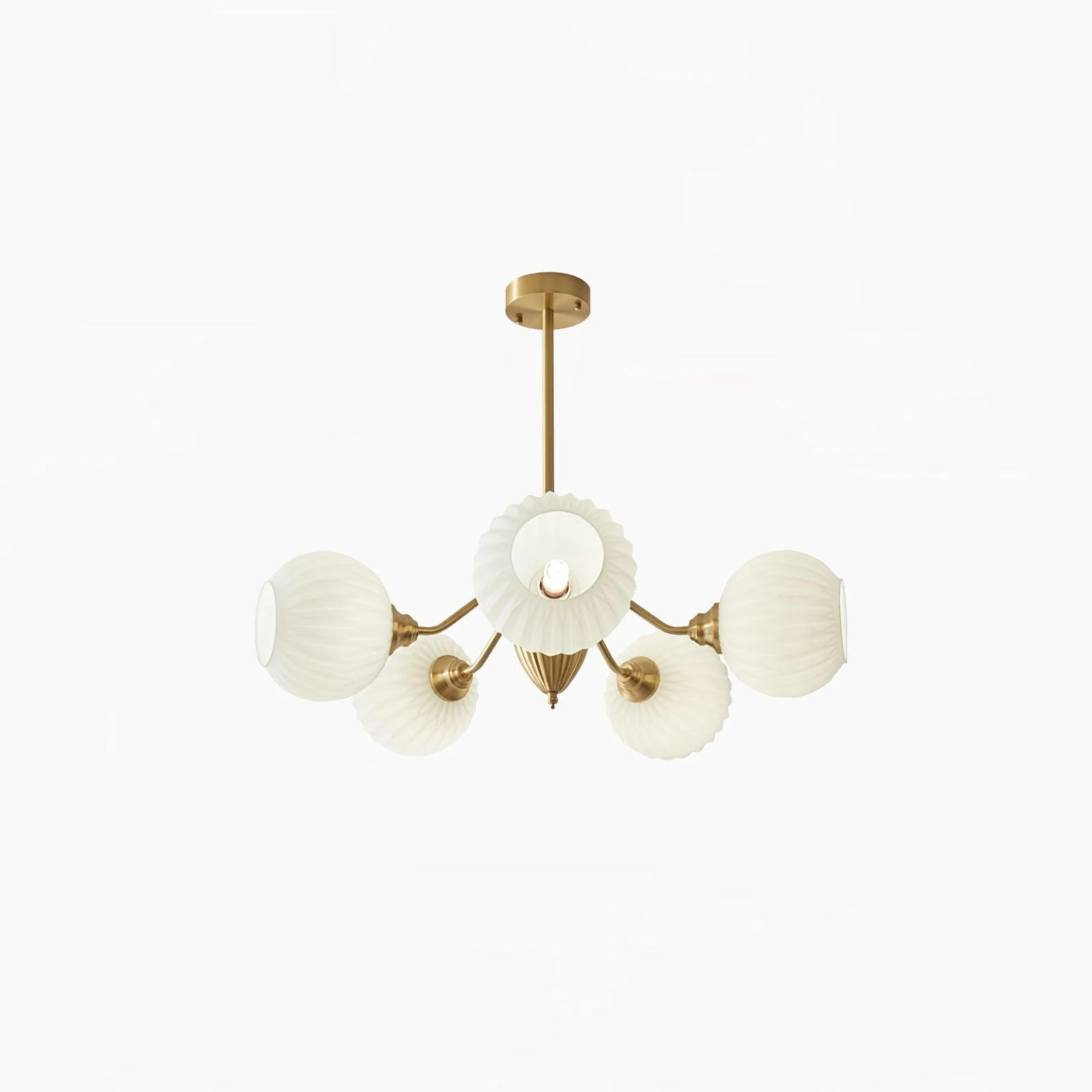Ribbed Glass Ball Chandelier - Image 16