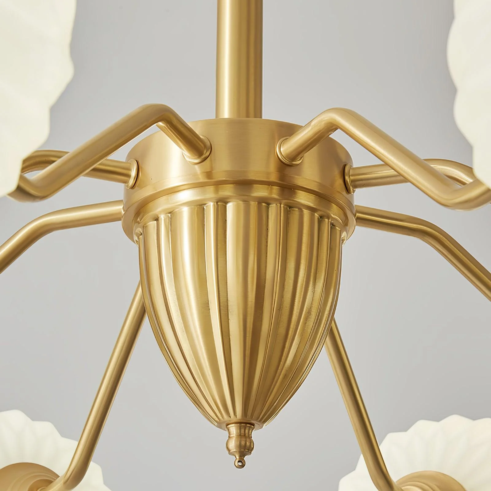 Ribbed Glass Ball Chandelier - Image 8