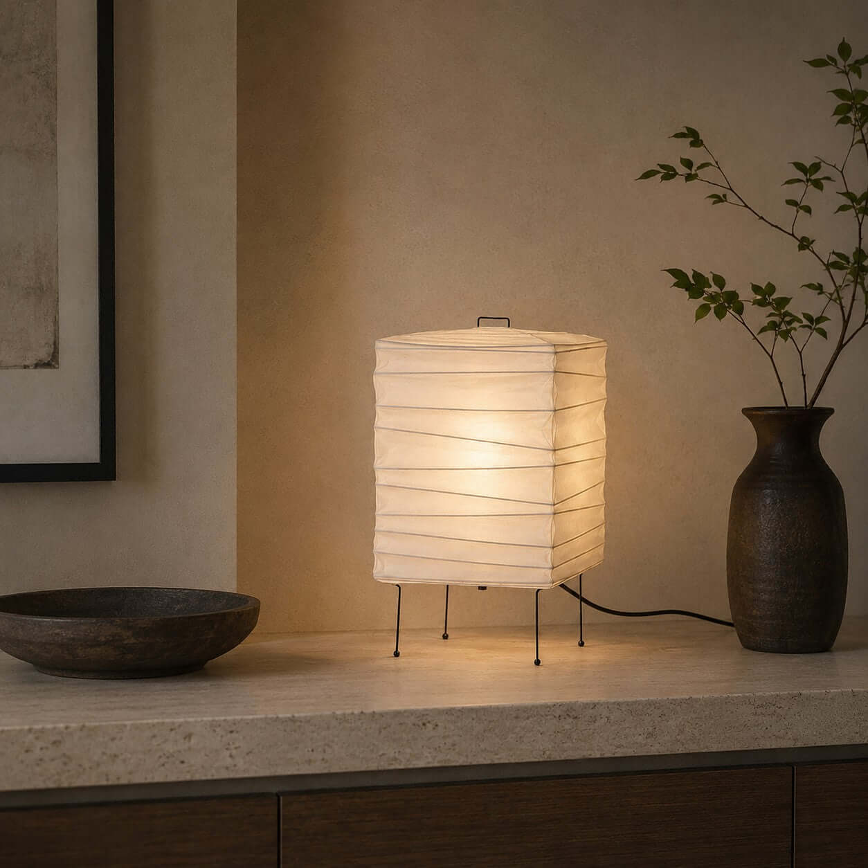 Ribbed Paper Lantern Table Lamp - Image 6
