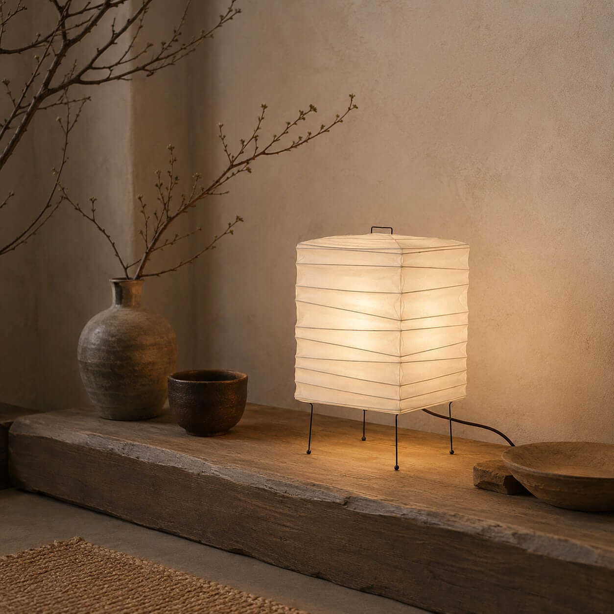 Ribbed Paper Lantern Table Lamp - Image 7