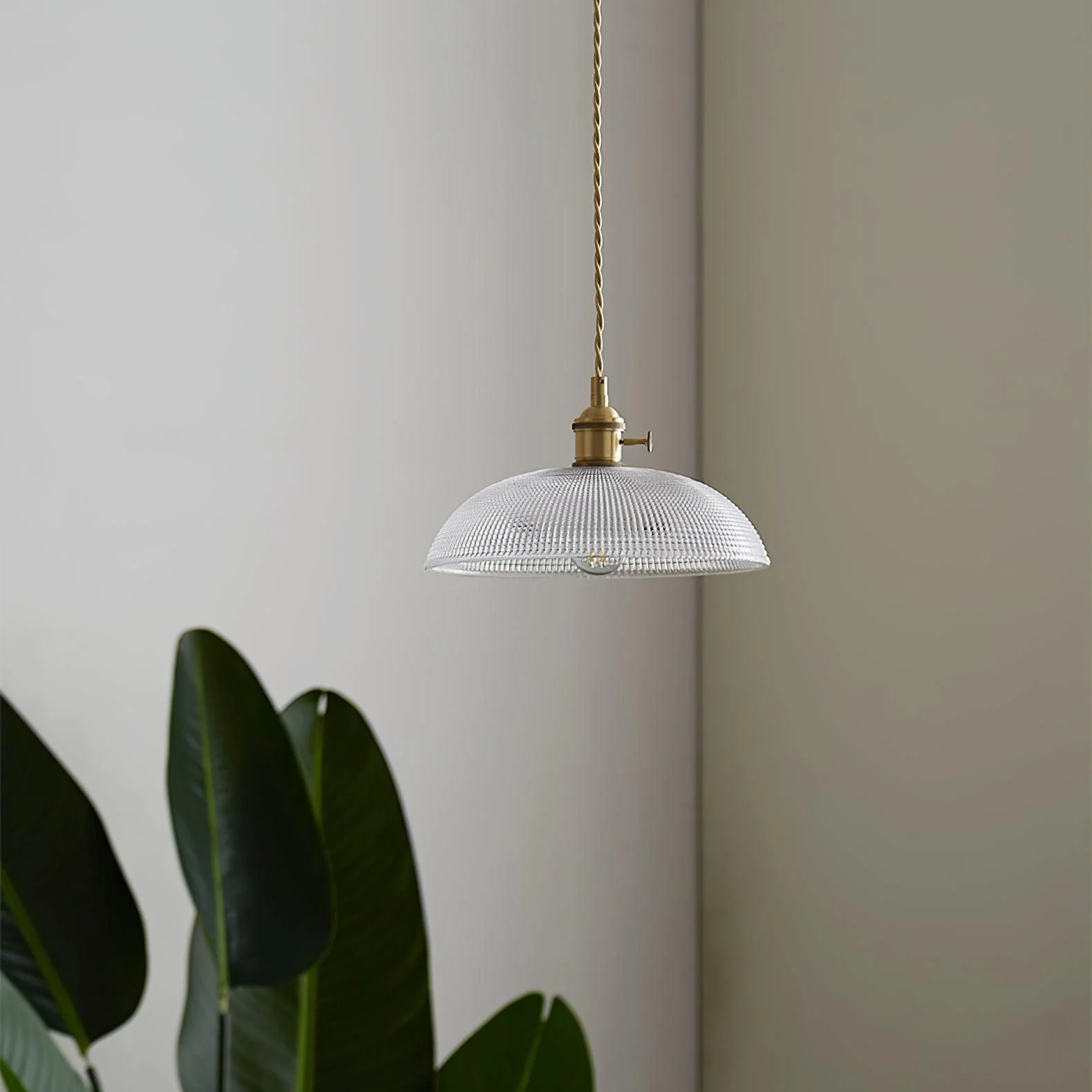 Ribbed Spiral Pendant Swag Light - Image 13