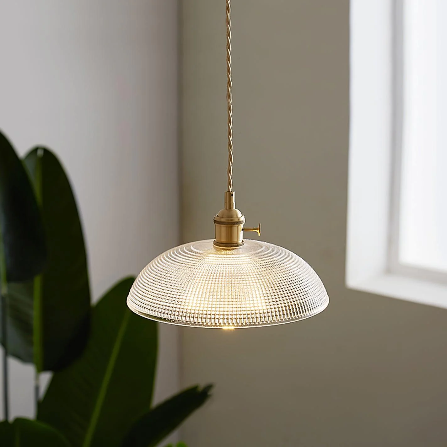 Ribbed Spiral Pendant Swag Light - Image 21