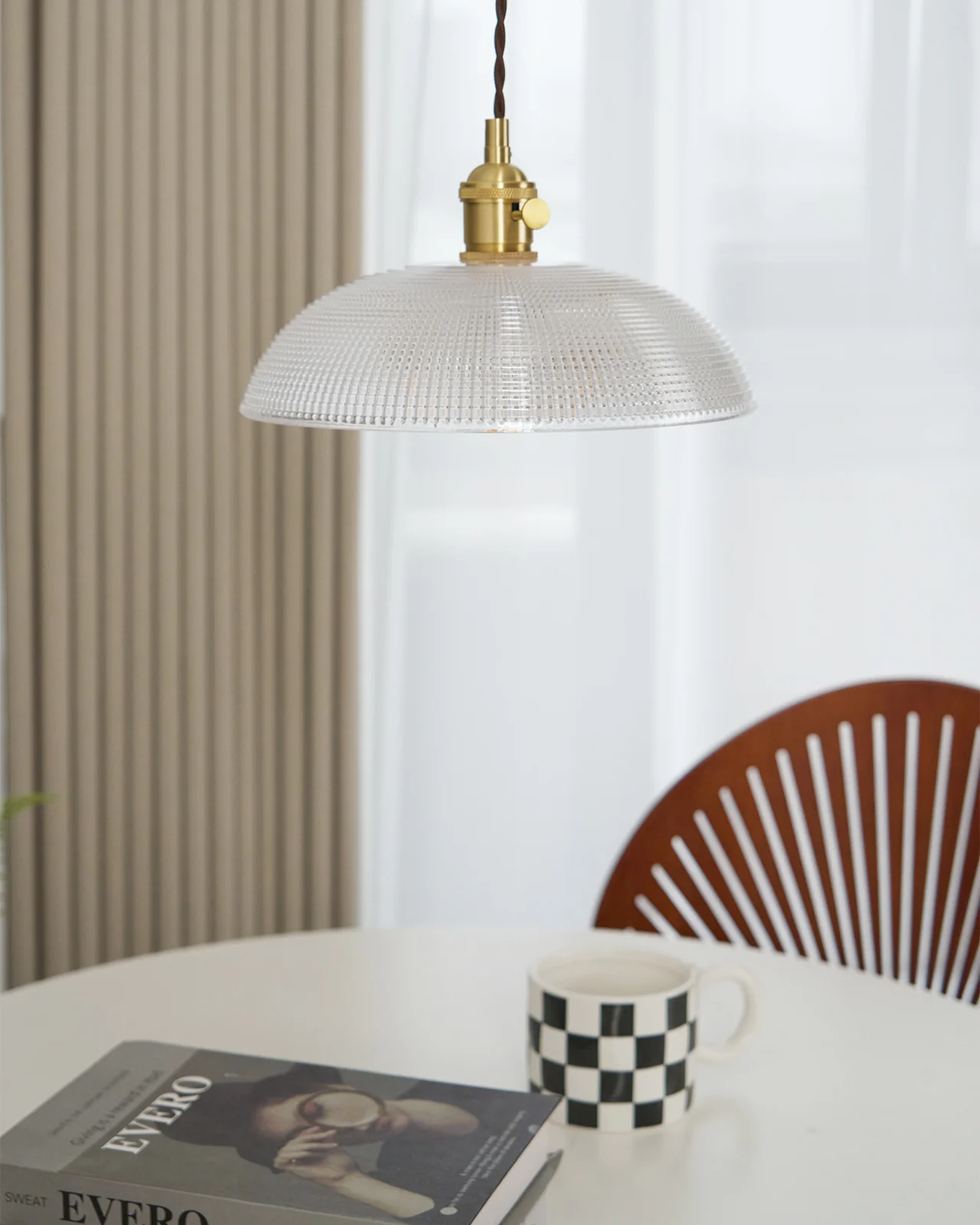 Ribbed Spiral Pendant Swag Light - Image 30