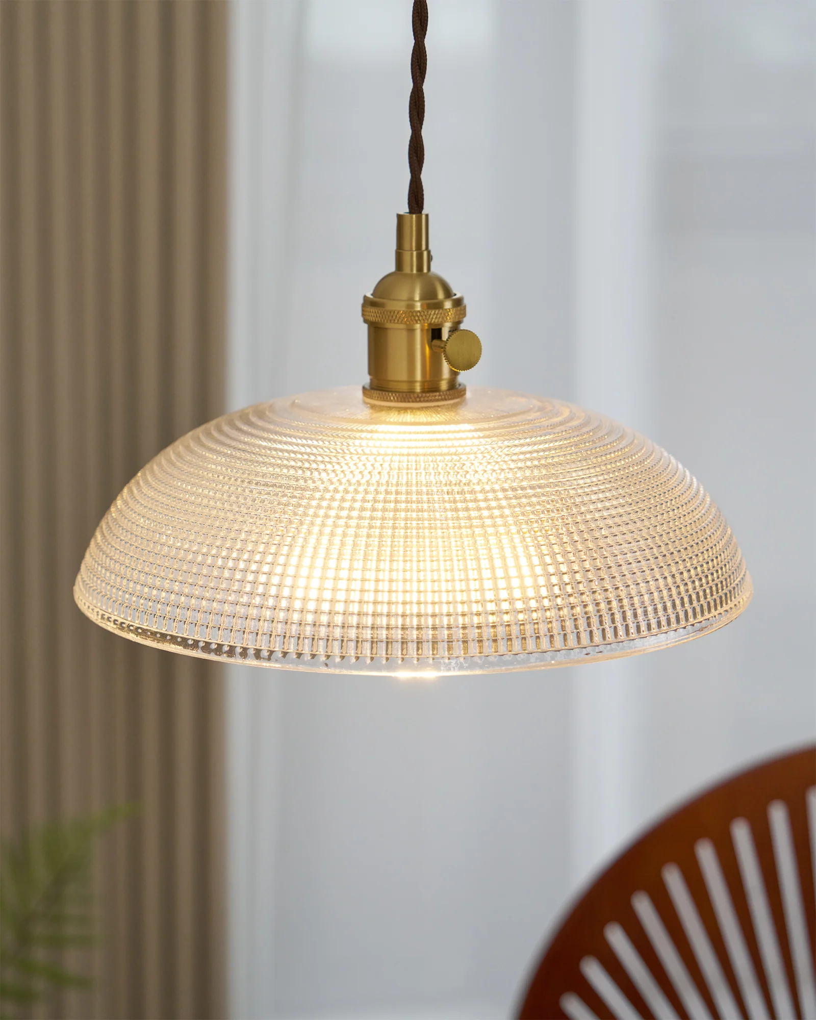 Ribbed Spiral Pendant Swag Light - Image 33