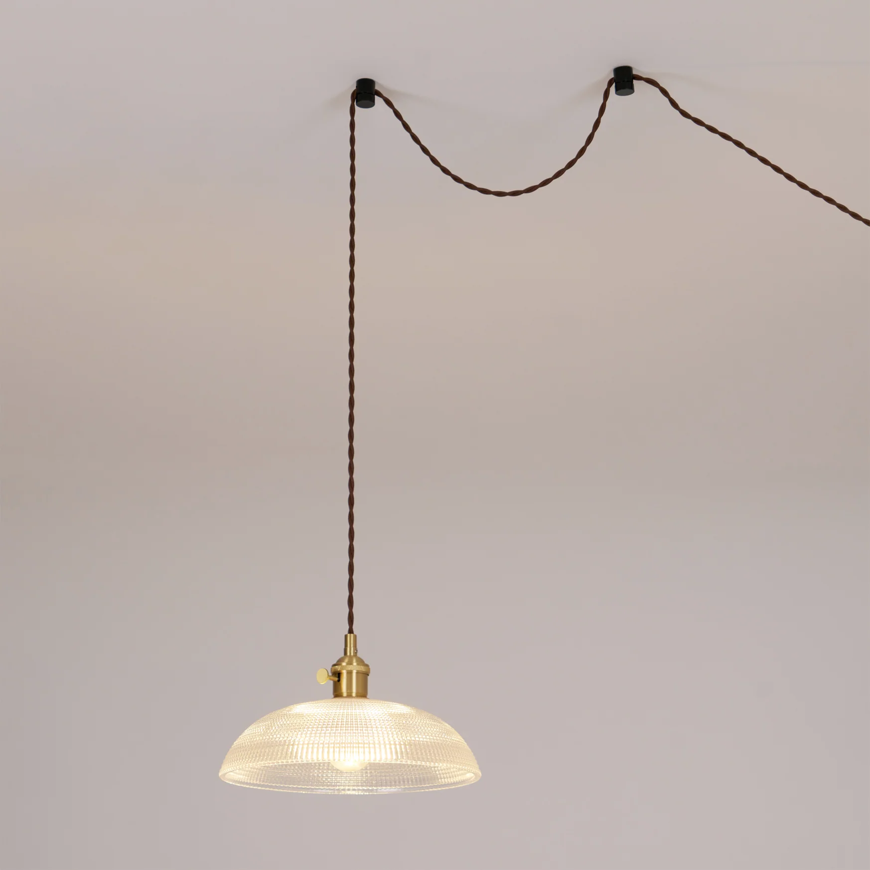 Ribbed Spiral Pendant Swag Light - Image 36