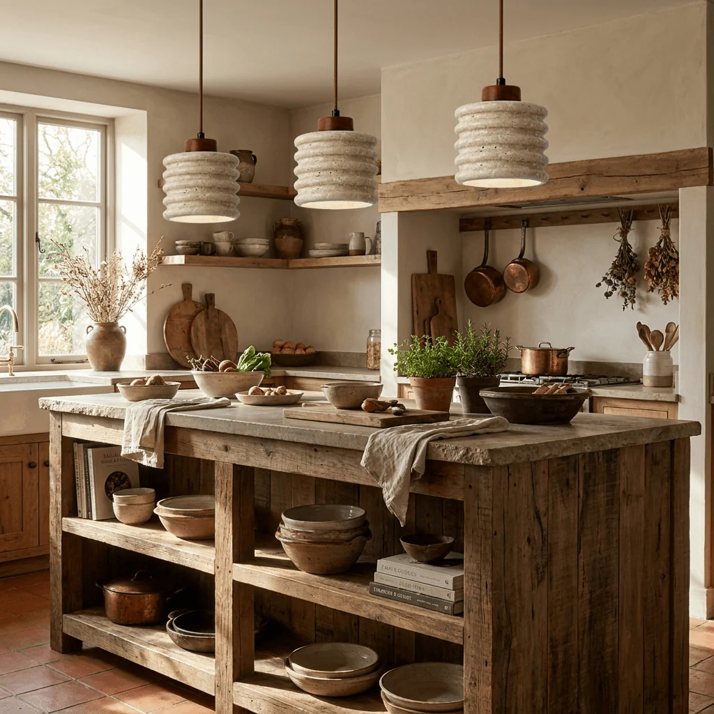 Ribbed Travertine Pendant Light - Image 7