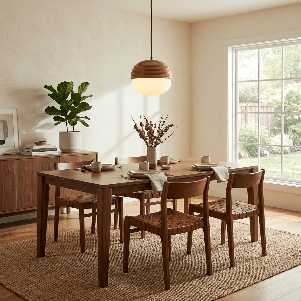 Ribbed Wood Globe Pendant Light - Image 2