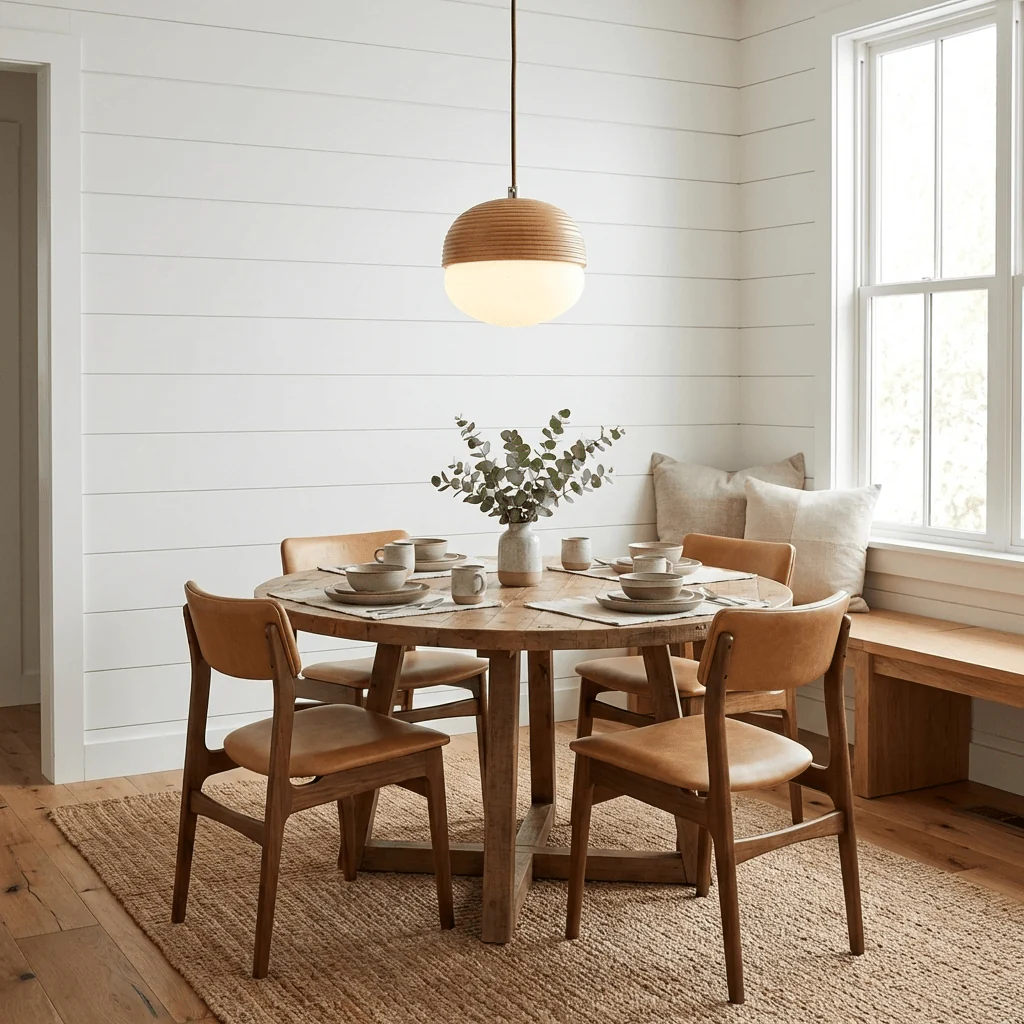 Ribbed Wood Globe Pendant Light - Image 3