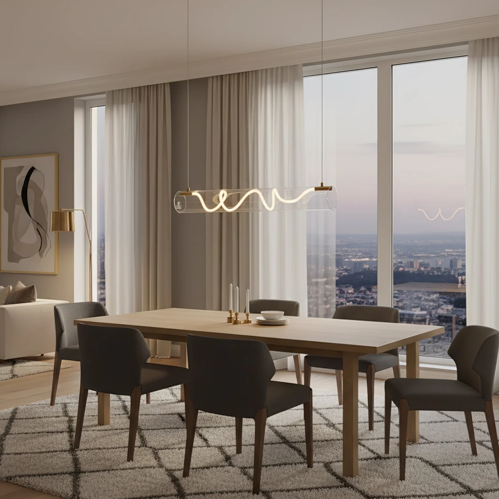 Ripple Linear Pendant Lamp - Image 7