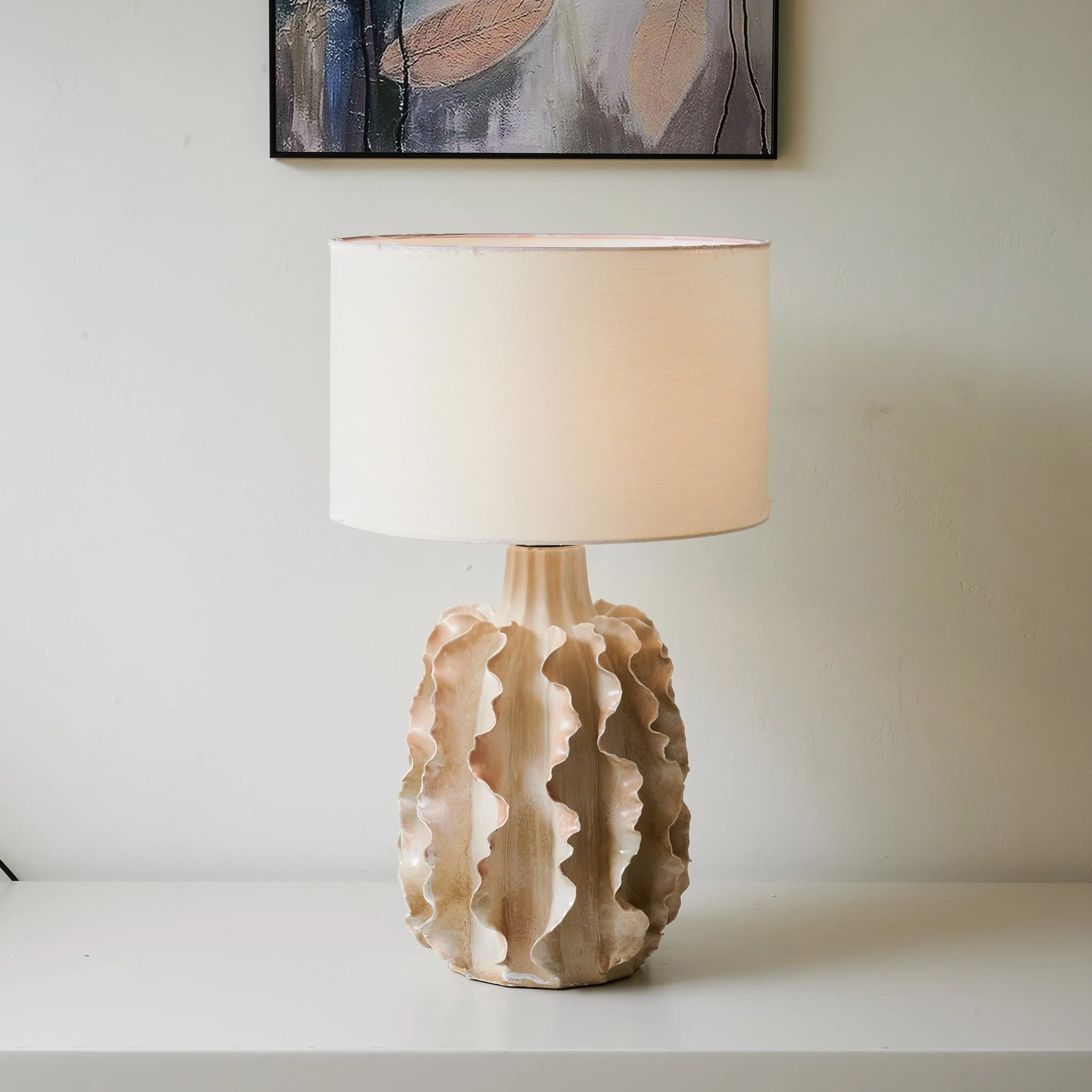 Rippled Clay Table Lamp - Image 3