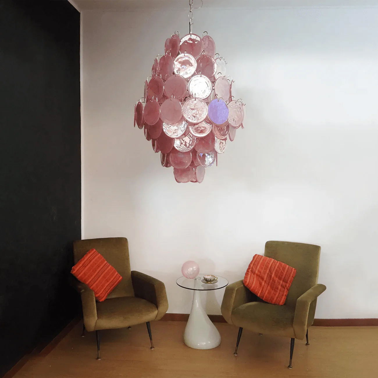 Rosa Murano Glass Chandelier - Image 10