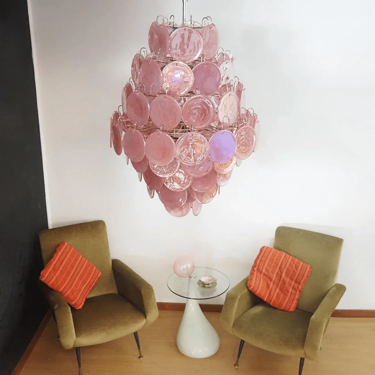 Rosa Murano Glass Chandelier - Image 2