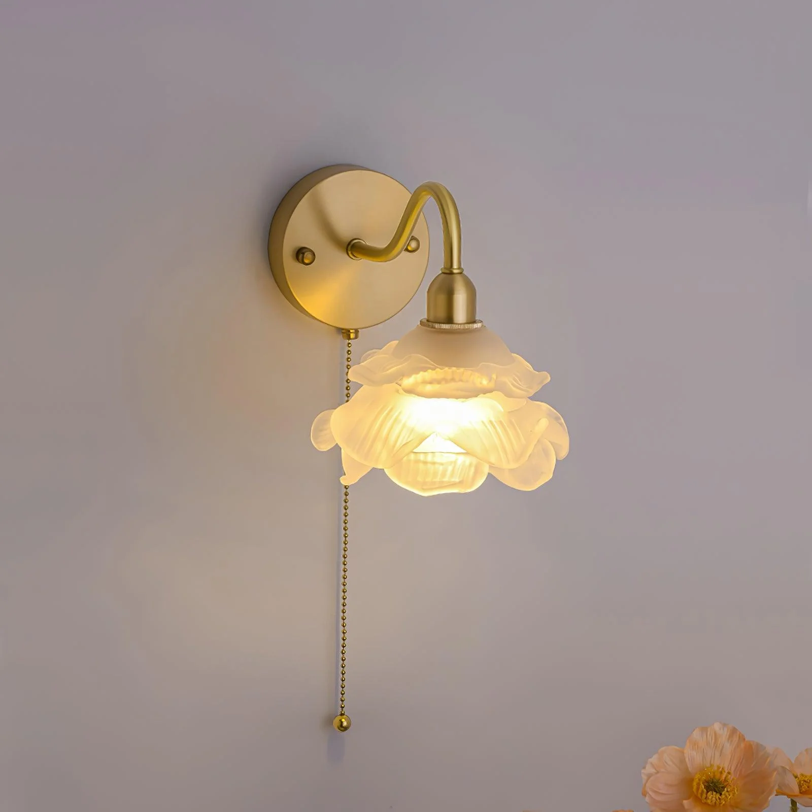 Rose Brass Wall Light - Image 2