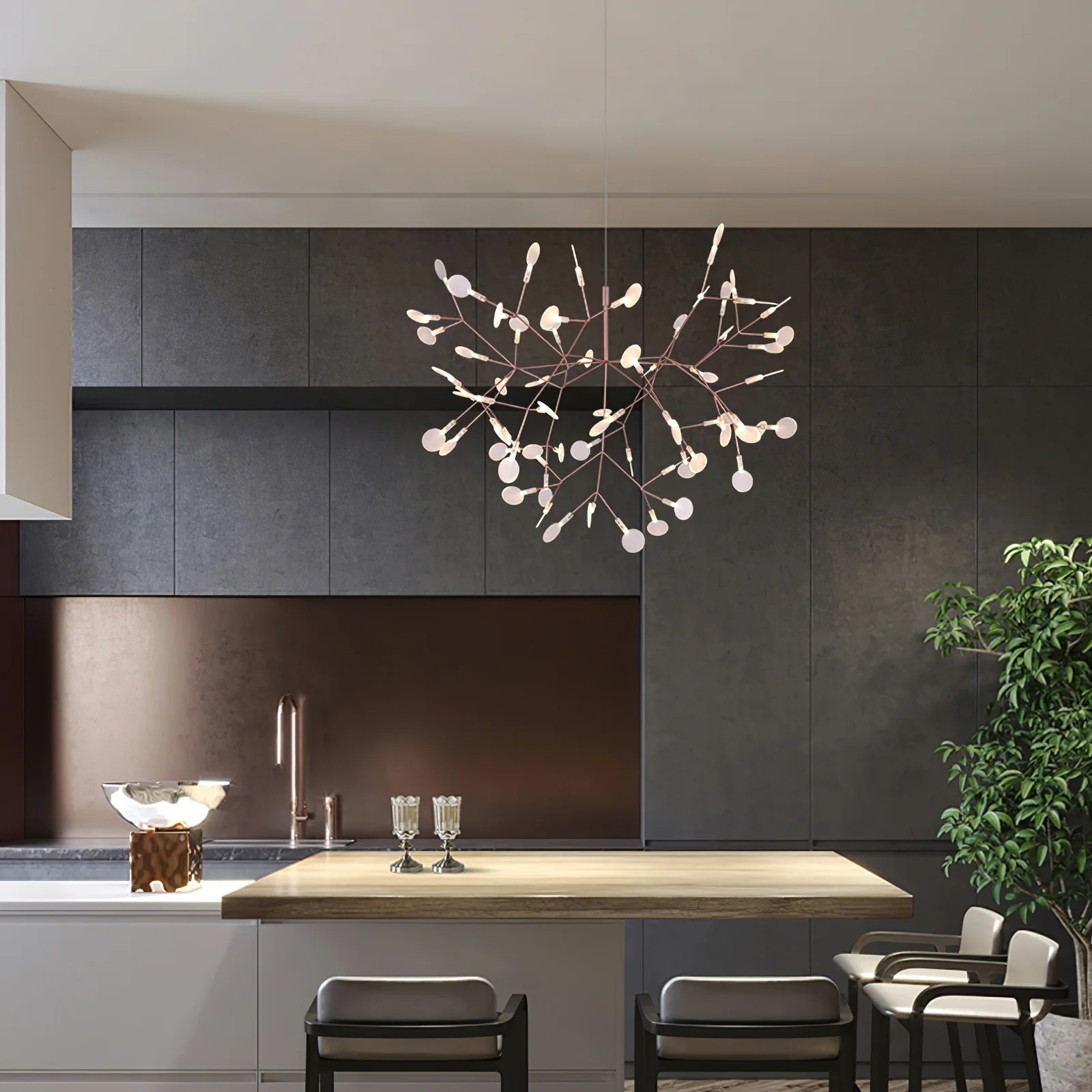 Rose Gold Firefly LED Chandelier - Image 47
