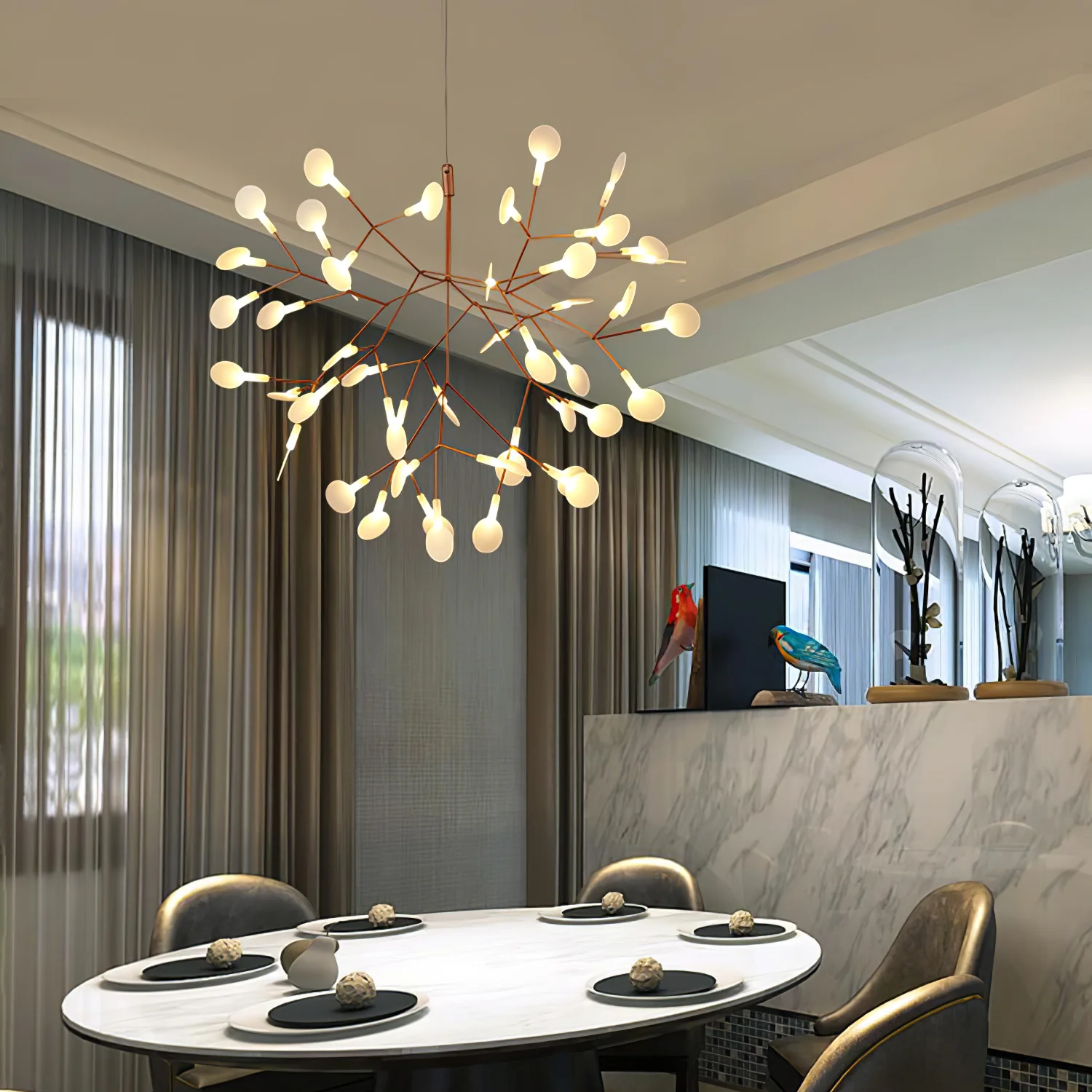 Rose Gold Firefly LED Chandelier - Image 7