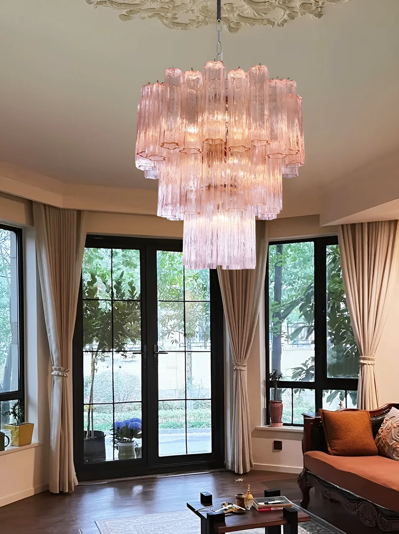 Rose Murano Glass Chandelier - Image 29