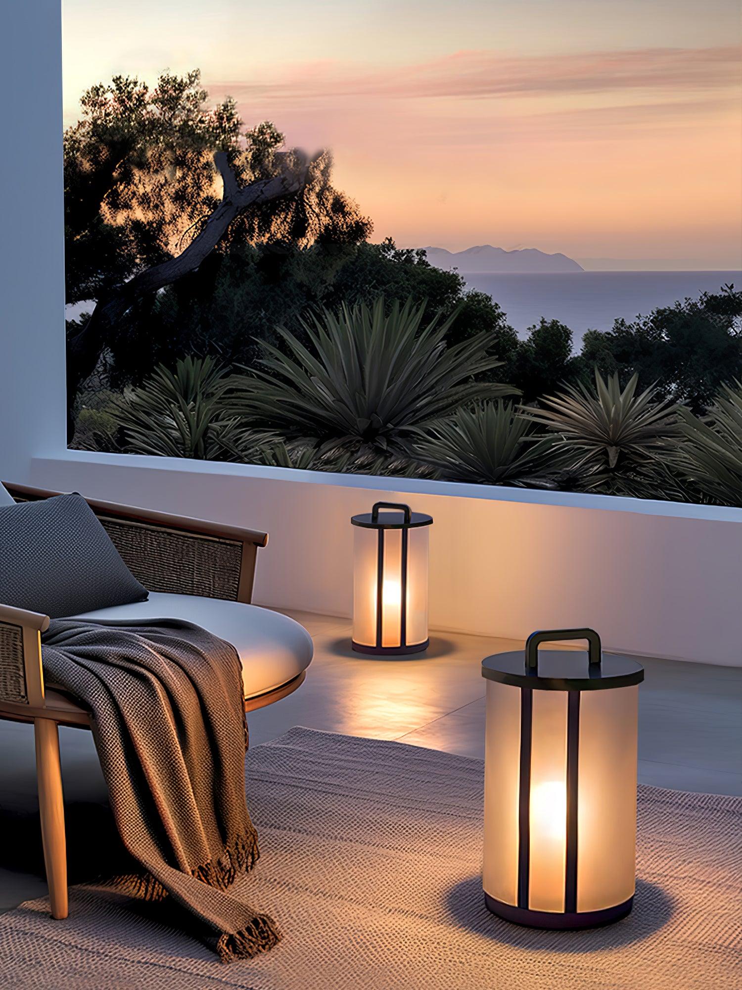Round Pillar Acrylic Lantern Outdoor Lamp - Image 17