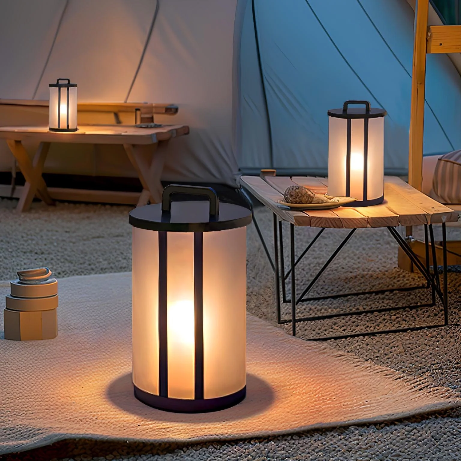 Round Pillar Acrylic Lantern Outdoor Lamp - Image 6