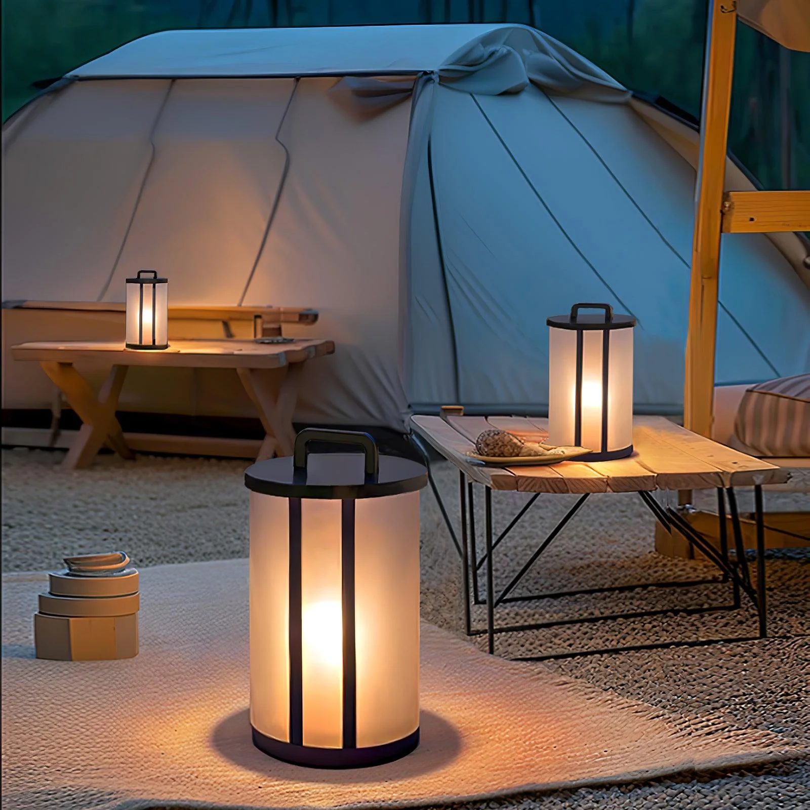 Round Pillar Acrylic Lantern Outdoor Lamp - Image 8