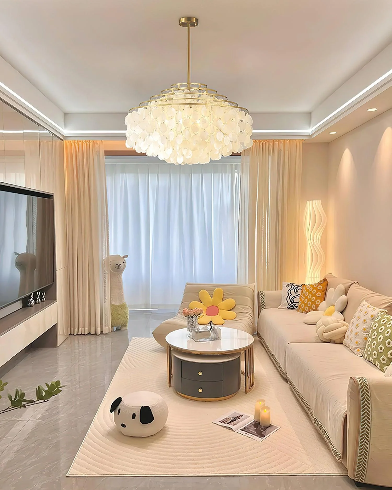 Round Shell Chandelier B - Image 16