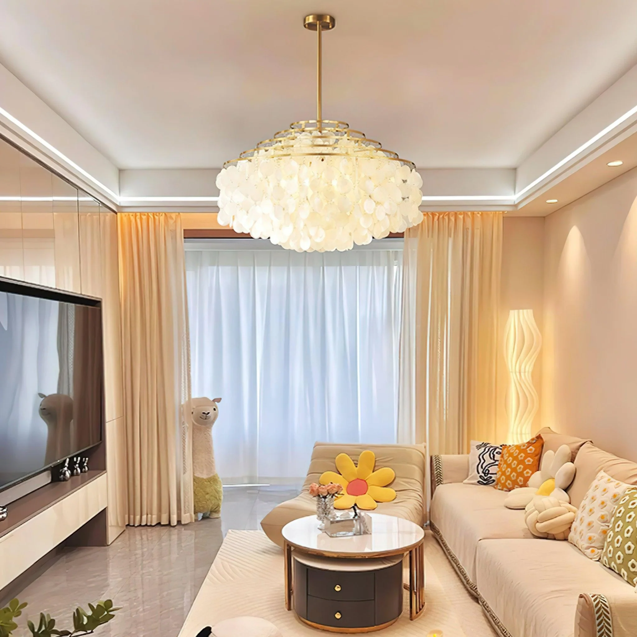 Round Shell Chandelier B - Image 4