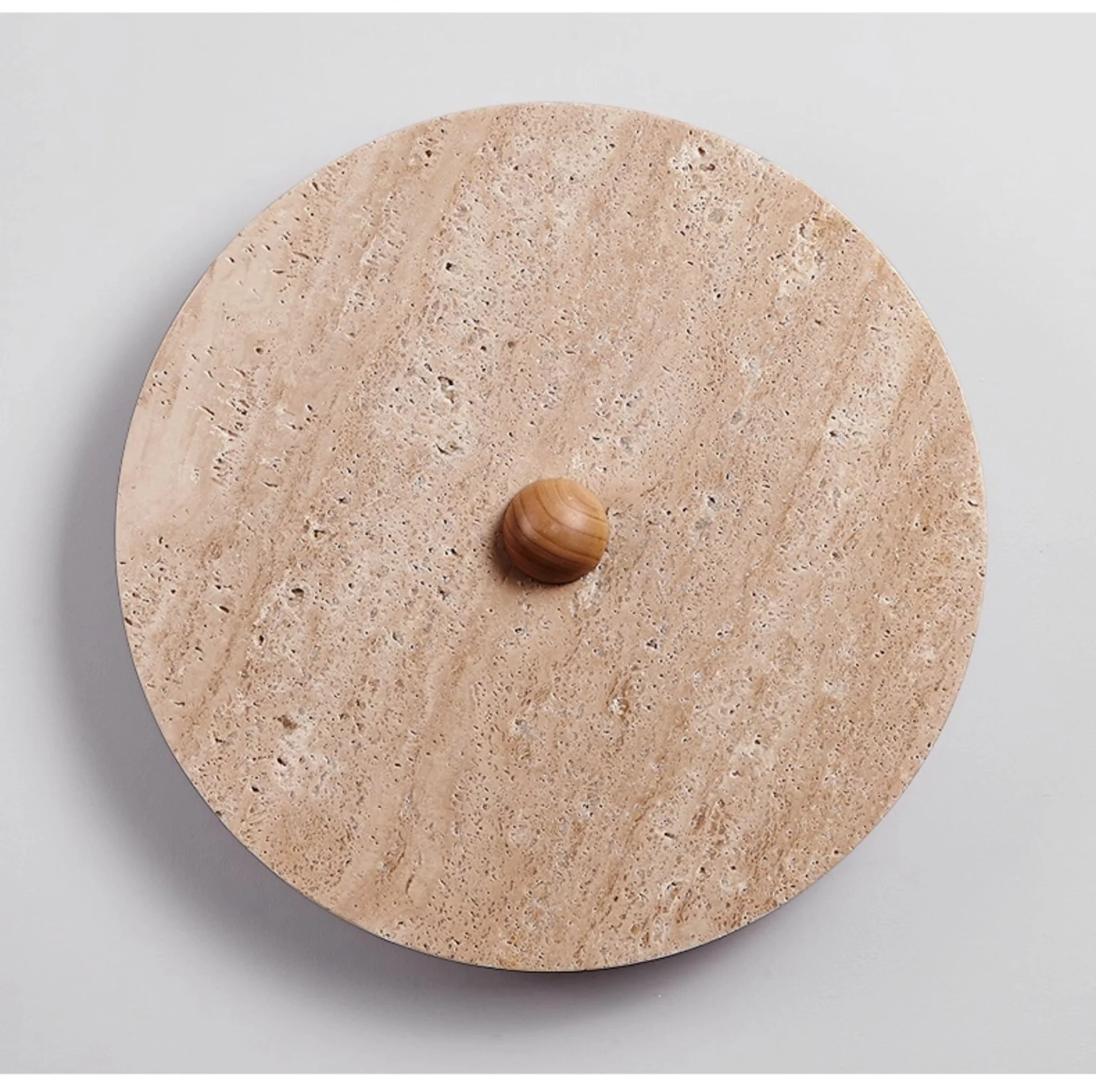 Round Travertine Disk Wall Lamp - Image 8