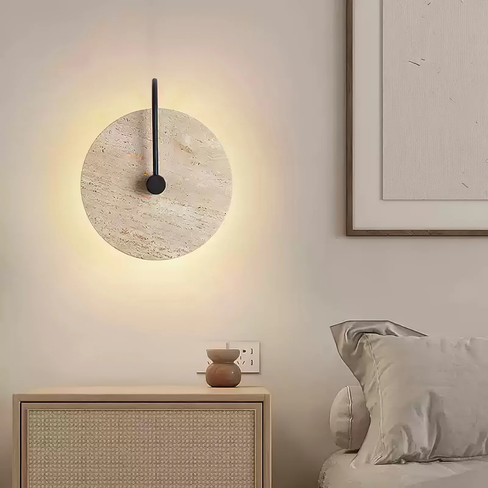 Round Travertine Wall Lamp - Image 6