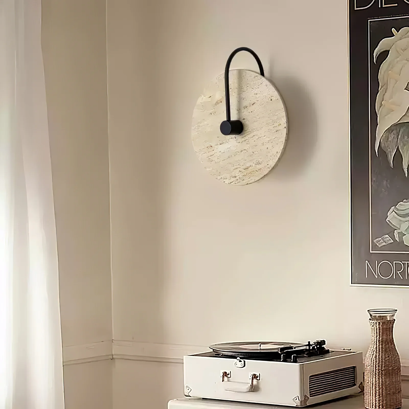 Round Travertine Wall Lamp - Image 7