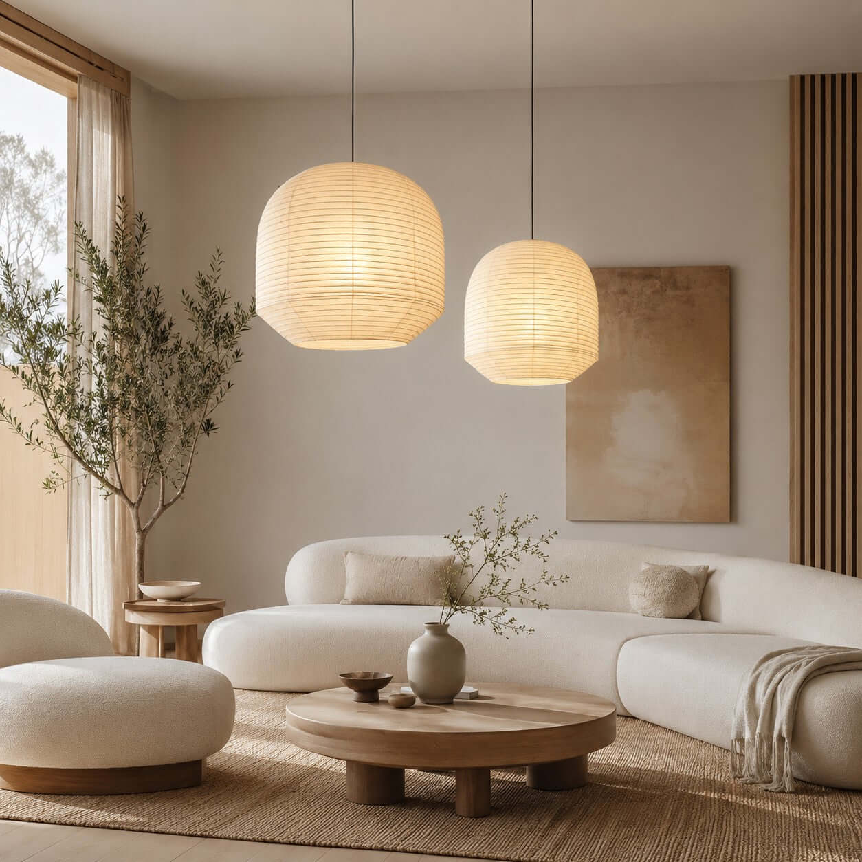Rounded Paper Pendant Lamp - Image 13