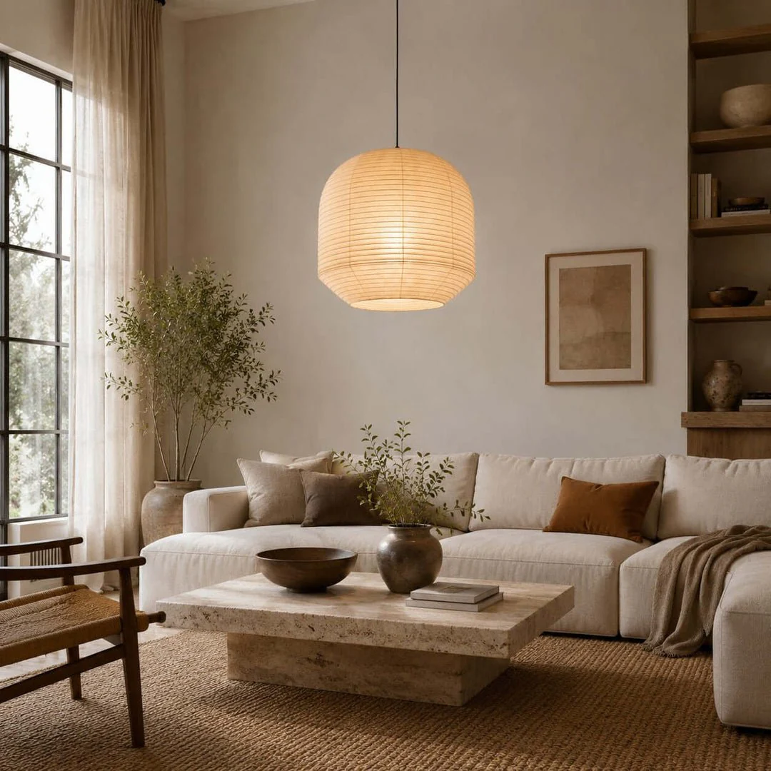 Rounded Paper Pendant Lamp - Image 3