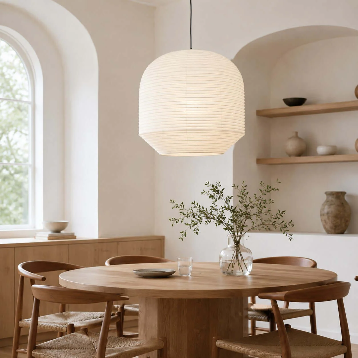 Rounded Paper Pendant Lamp - Image 5