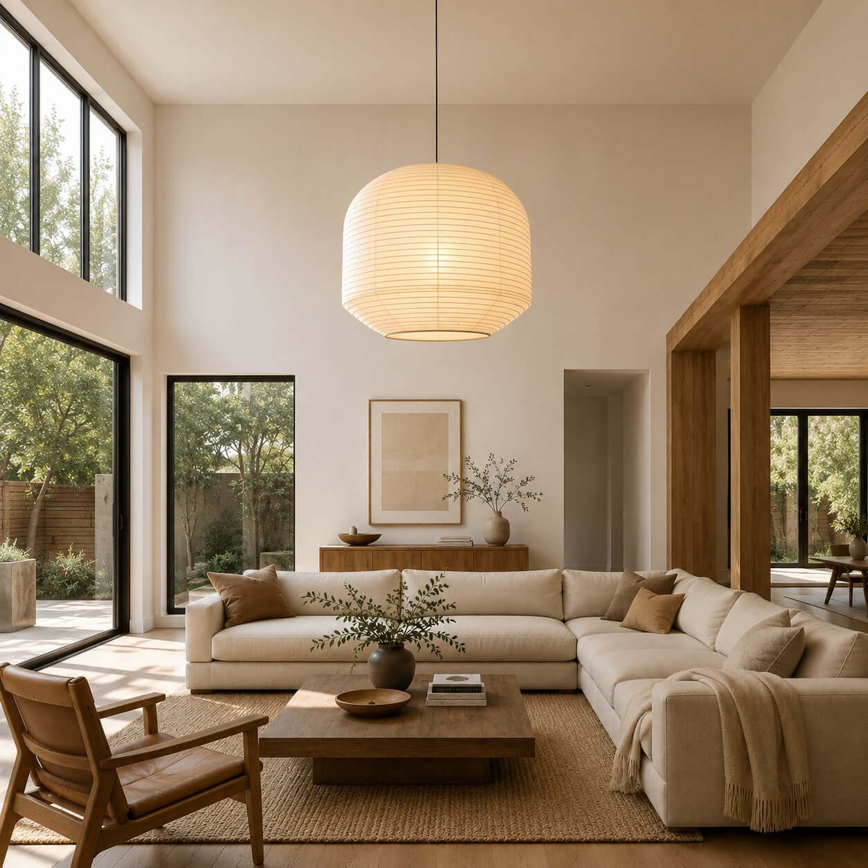 Rounded Paper Pendant Lamp - Image 6