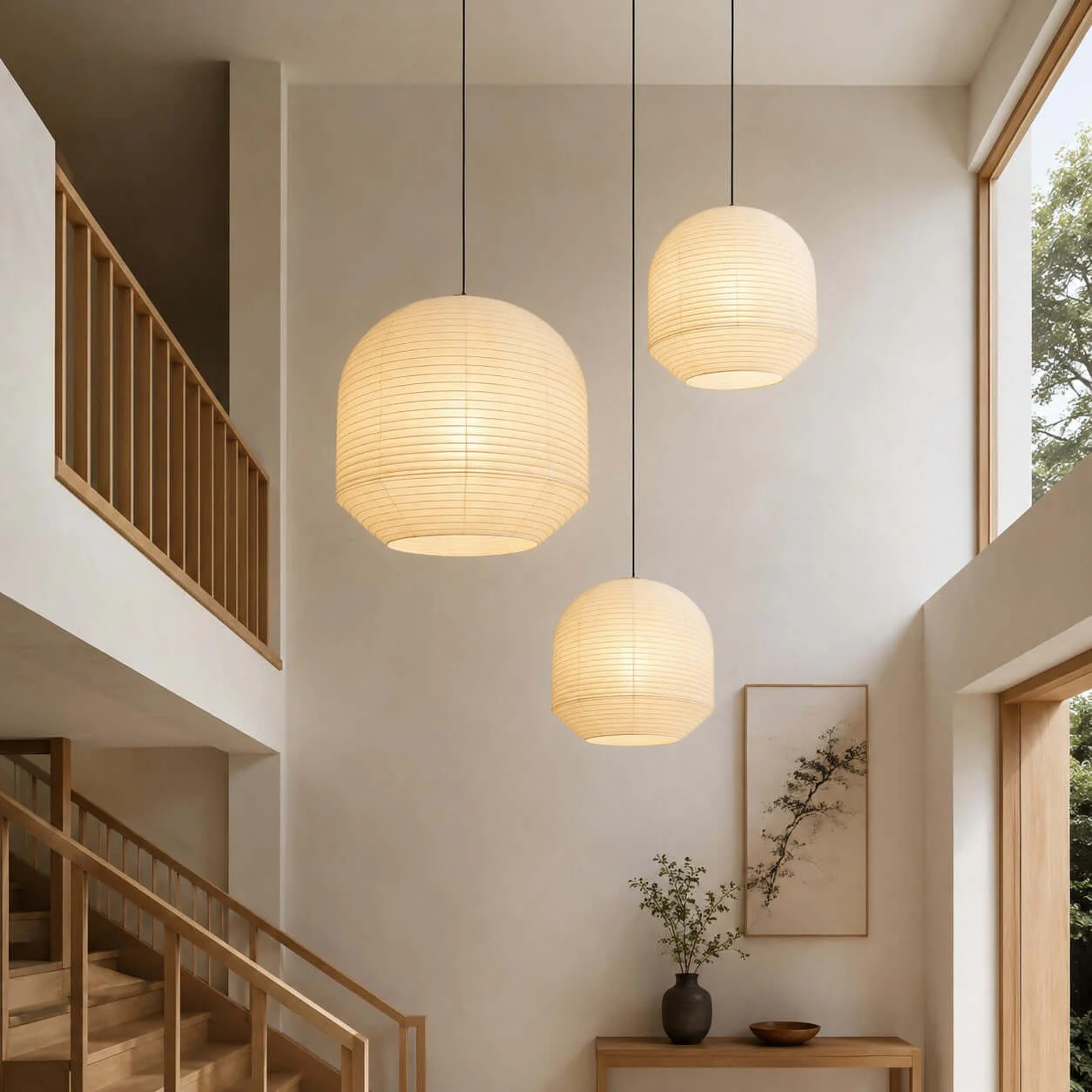 Rounded Paper Pendant Lamp - Image 7