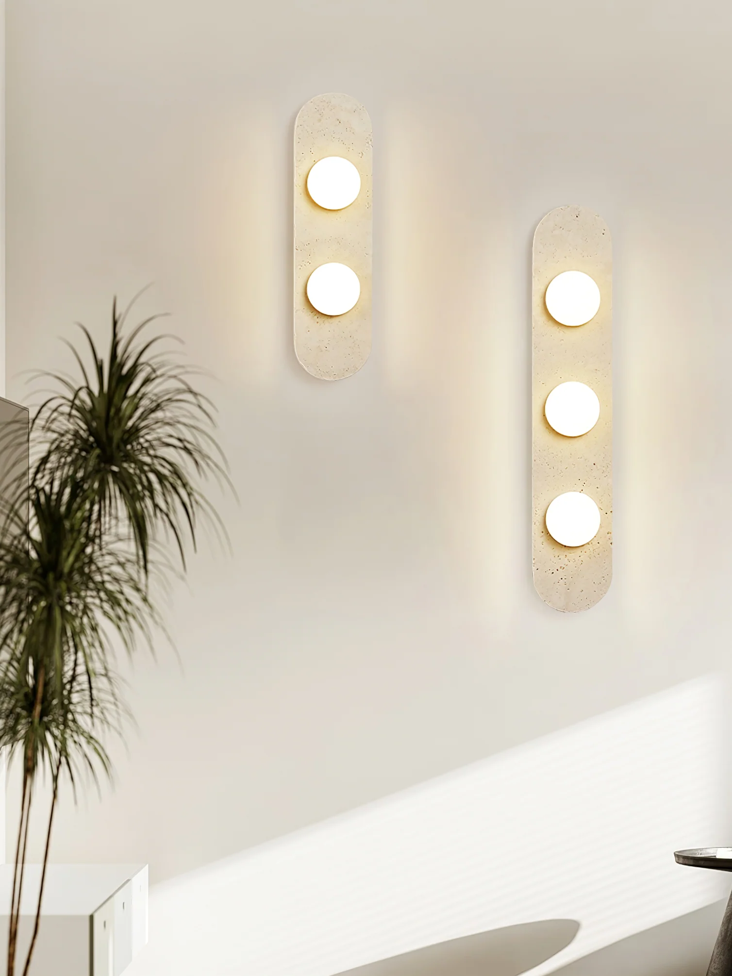 Rounded Travertine Wall Sconce - Image 12