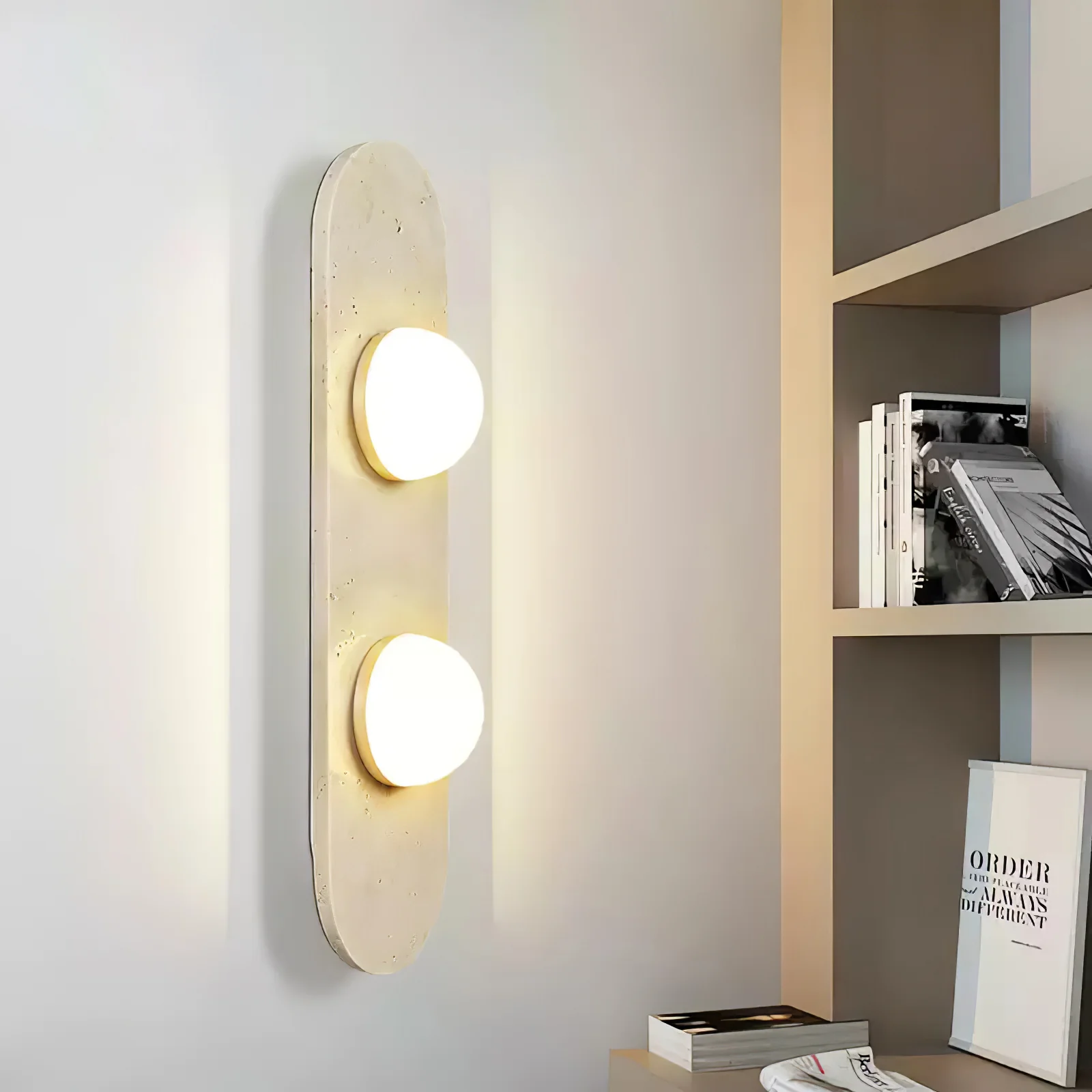 Rounded Travertine Wall Sconce - Image 17