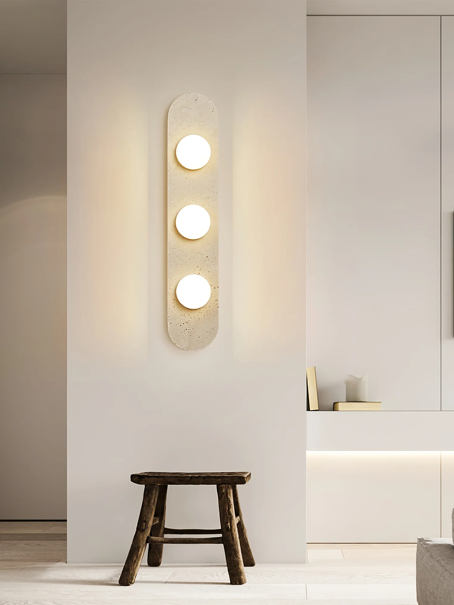 Rounded Travertine Wall Sconce - Image 3