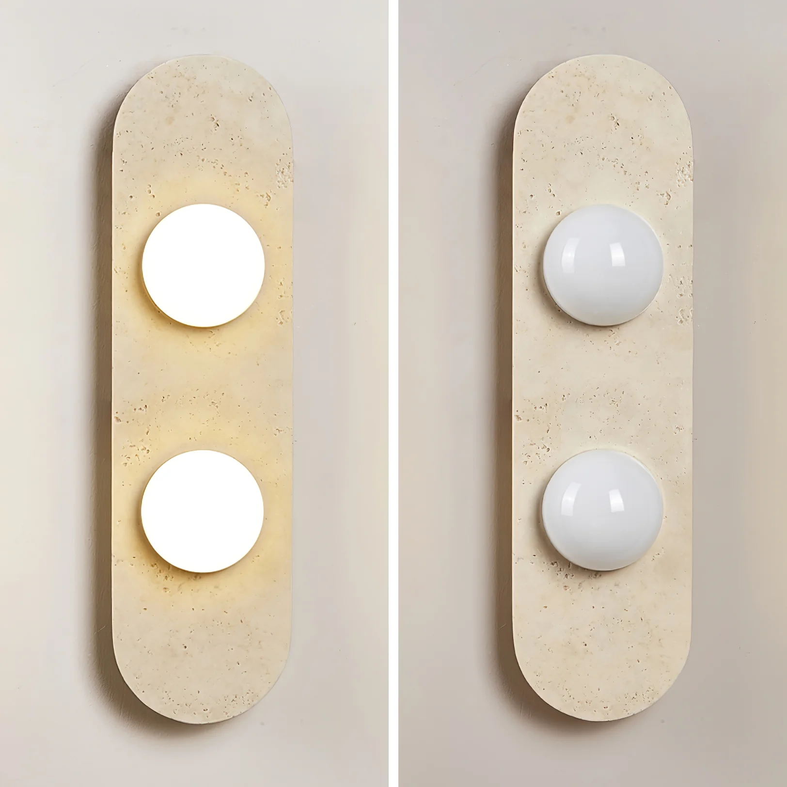 Rounded Travertine Wall Sconce - Image 8