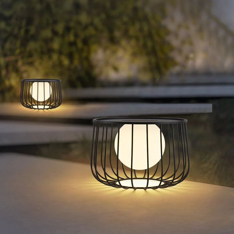 Rowan Cage Solar Lantern Outdoor Lamp - Image 3